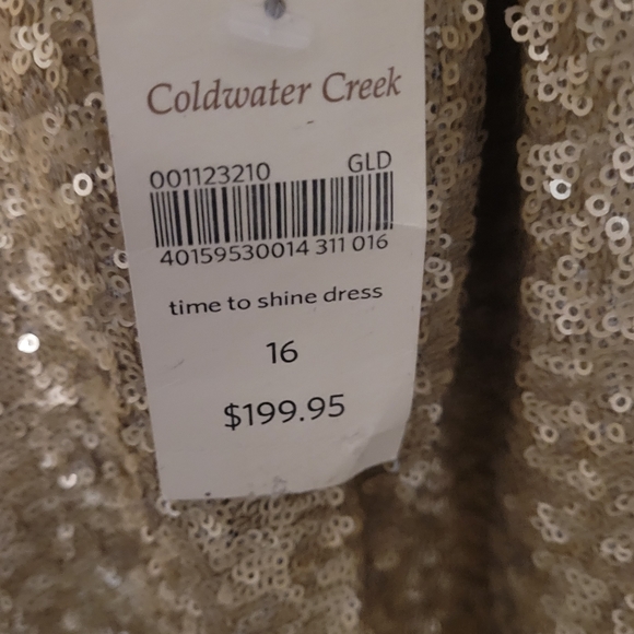 Coldwater Creek Gold Sequin Shift Dress - Picture 4 of 4